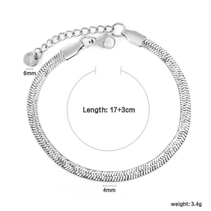 4.0 Water Jet Blade Chain 17 + 3cm + 6mm Round Tail Brand Hand Chain Steel/Gold asonjewelry