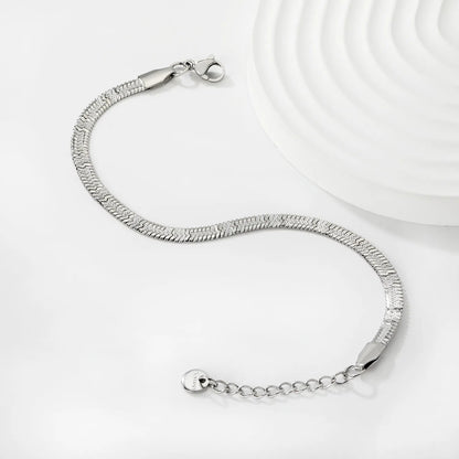 4.0-inch engraved Great Wall pattern knife blade chain 17+3cm+6mm round tail brand bracelet, steel color/golden asonjewelry