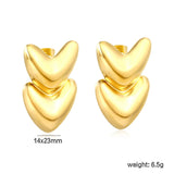 14*23mm heart-shaped earrings, steel color / gold color asonjewelry