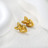 14*23mm heart-shaped earrings, steel color / gold color asonjewelry