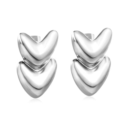 14*23mm heart-shaped earrings, steel color / gold color asonjewelry
