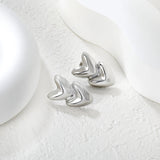 14*23mm heart-shaped earrings, steel color / gold color asonjewelry