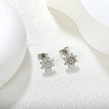 9.2mm Ship's Wheel-Shaped Stud Earrings, Steel/Gold, 10Pcs asonjewelry