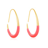 29*39.2mm Egg-Shaped Hoop Earrings Gold Drip Rose Red Drip Light Blue asonjewelry