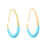 29*39.2mm Egg-Shaped Hoop Earrings Gold Drip Rose Red Drip Light Blue asonjewelry