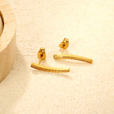 3.5*19.8mm Willow Leaf Eyebrow CNC Diamond Stud Earrings, Gold asonjewelry