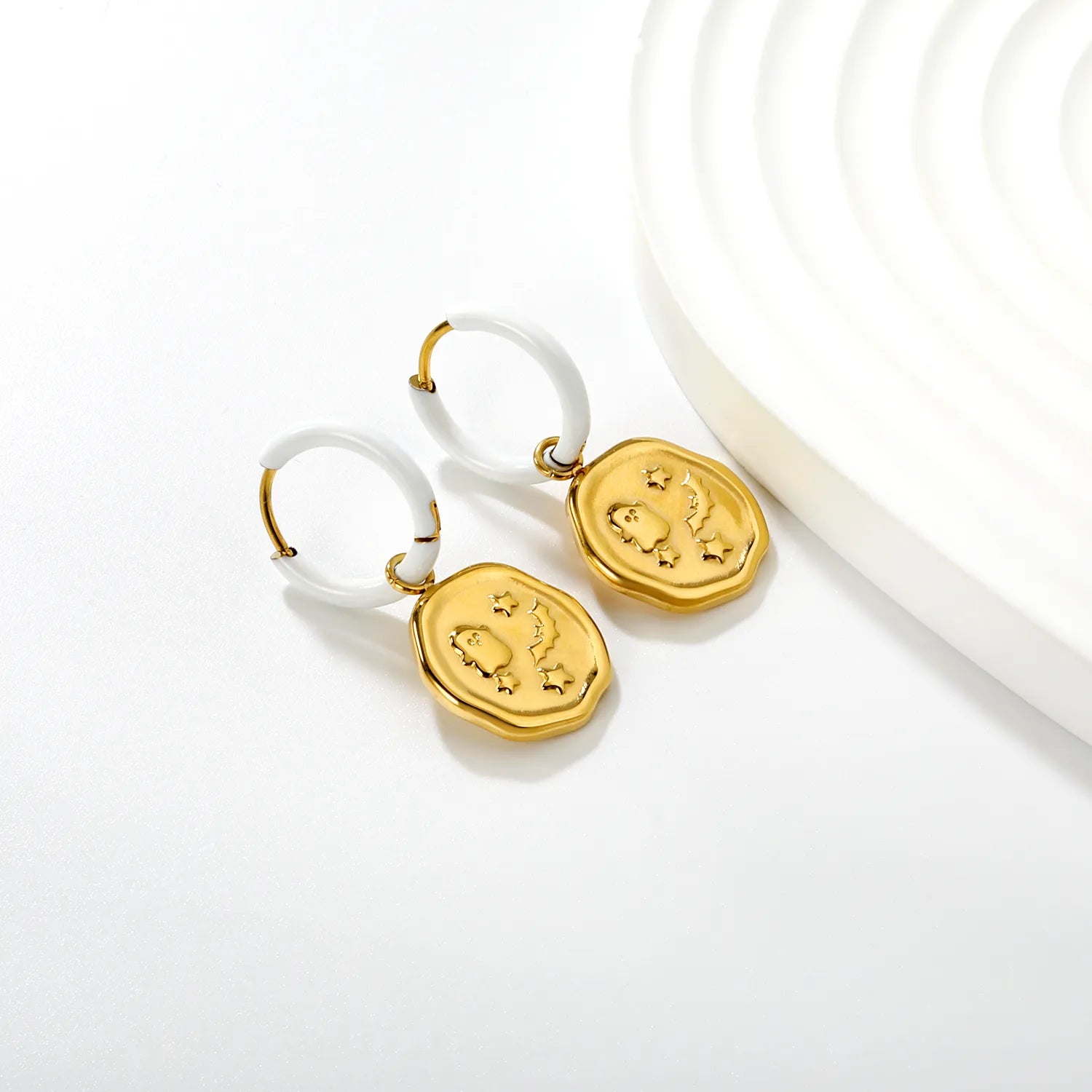 2mm x 12mm white teardrop earring backs 14.6mm x 16.2mm irregular oval Halloween accessories asonjewelry