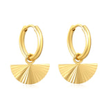 2.0*10mm Stud Earrings 15mm Filigree Half-Circle