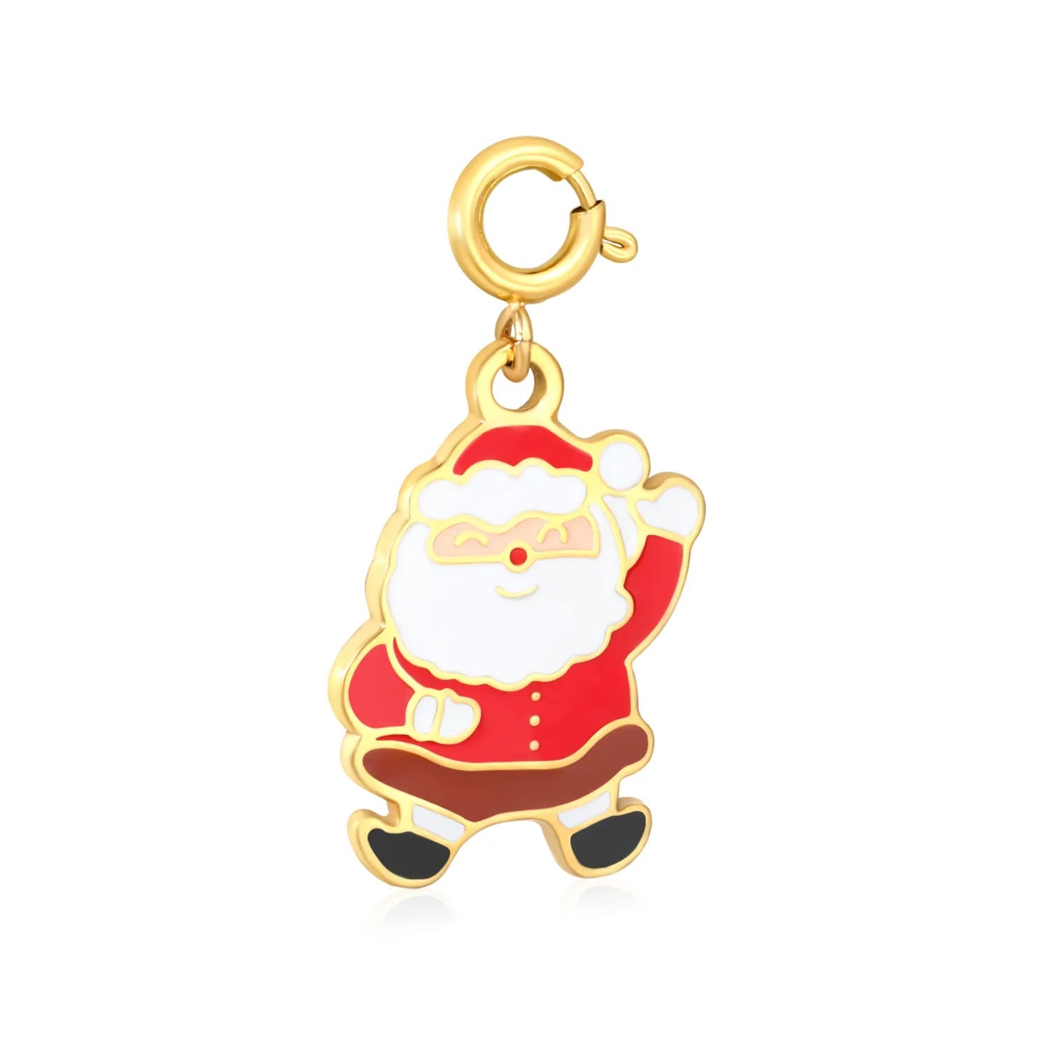 16*20mm Drip-Style Santa Claus 7mm Spring Clasp Accessory Gold asonjewelry