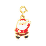 16*20mm Drip-Style Santa Claus 7mm Spring Clasp Accessory Gold asonjewelry