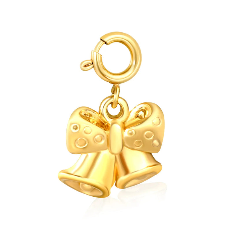 14*14mm Bell with 7mm Spring Clip Accessory Gold asonjewelry