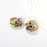(Same as LPE19021G) Round Ear Hook + Triple Ring - Asonjewelry