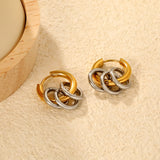 (Same as LPE19021G) Round Ear Hook + Triple Ring - Asonjewelry