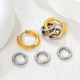 (Same as LPE19021G) Round Ear Hook + Triple Ring - Asonjewelry