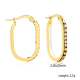2.26 * 22mm oval-shaped geometric band with white/purple/blue/pink/orange diamonds, ear hooks, golden color asonjewelry