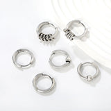 (Same as LPE12541S) Three-Pair Coil Earrings, Steel Color - Asonjewelry