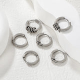 (Same as LPE12541S) Three-Pair Coil Earrings, Steel Color - Asonjewelry