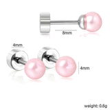 (Same as LPE11291S) Mixed-Color Stud Earrings, Steel Gray - Asonjewelry