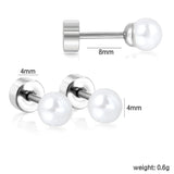 (Same as LPE11291S) Mixed-Color Stud Earrings, Steel Gray - Asonjewelry