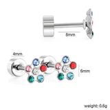 (Same as LPE11291S) Mixed-Color Stud Earrings, Steel Gray - Asonjewelry