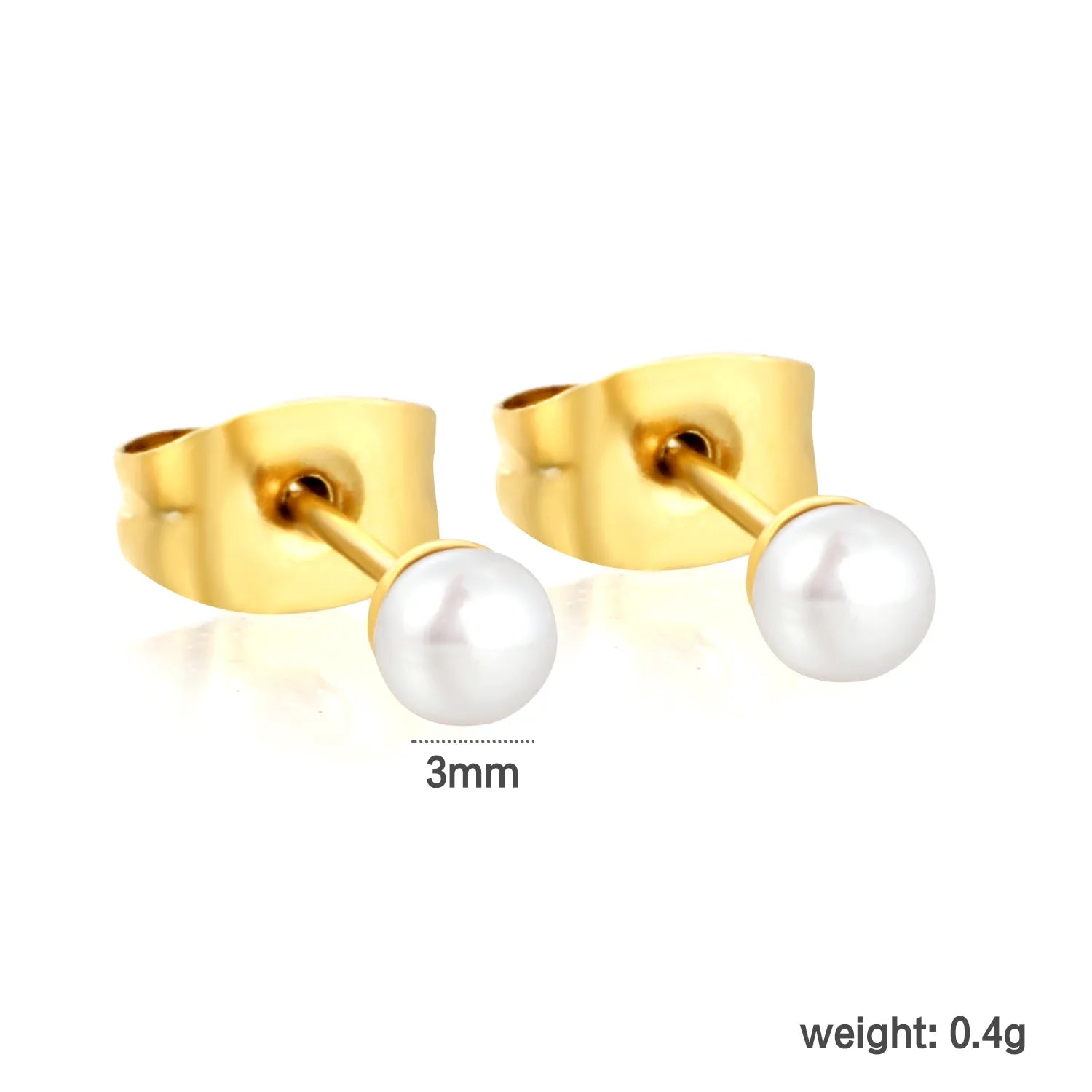 3mm/4mm/5mm/6mm/7mm/8mm/9mm bread pearl (freshwater pearl) butterfly stud earrings, gold asonjewelry