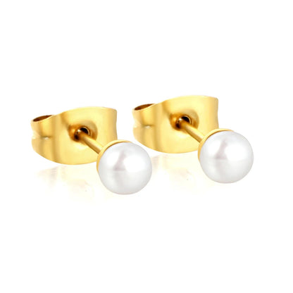 3mm/4mm/5mm/6mm/7mm/8mm/9mm bread pearl (freshwater pearl) butterfly stud earrings, gold asonjewelry