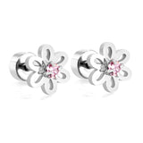 (Same as LPE11291S) Mixed-Color Stud Earrings, Steel Gray - Asonjewelry