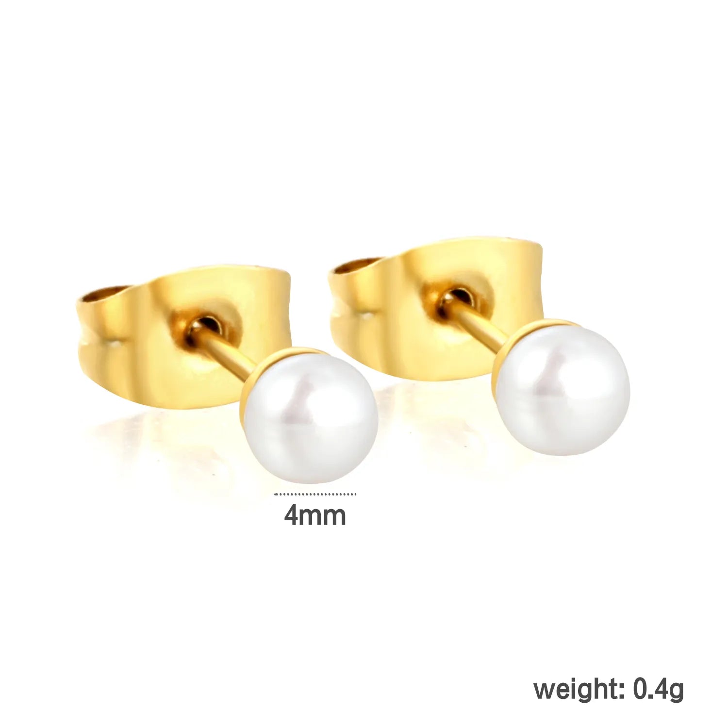 3mm/4mm/5mm/6mm/7mm/8mm/9mm bread pearl (freshwater pearl) butterfly stud earrings, gold asonjewelry