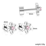 (Same as LPE11291S) Mixed-Color Stud Earrings, Steel Gray - Asonjewelry