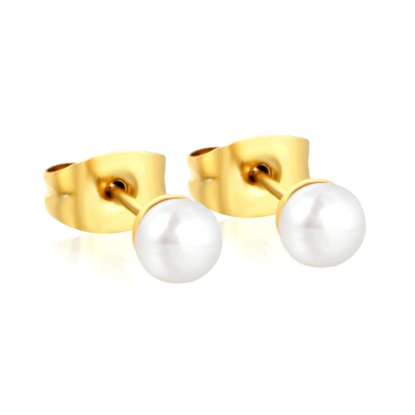 3mm/4mm/5mm/6mm/7mm/8mm/9mm bread pearl (freshwater pearl) butterfly stud earrings, gold asonjewelry