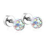 (Same as LPE11291S) Mixed-Color Stud Earrings, Steel Gray - Asonjewelry