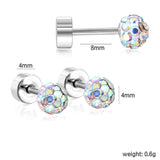 (Same as LPE11291S) Mixed-Color Stud Earrings, Steel Gray - Asonjewelry