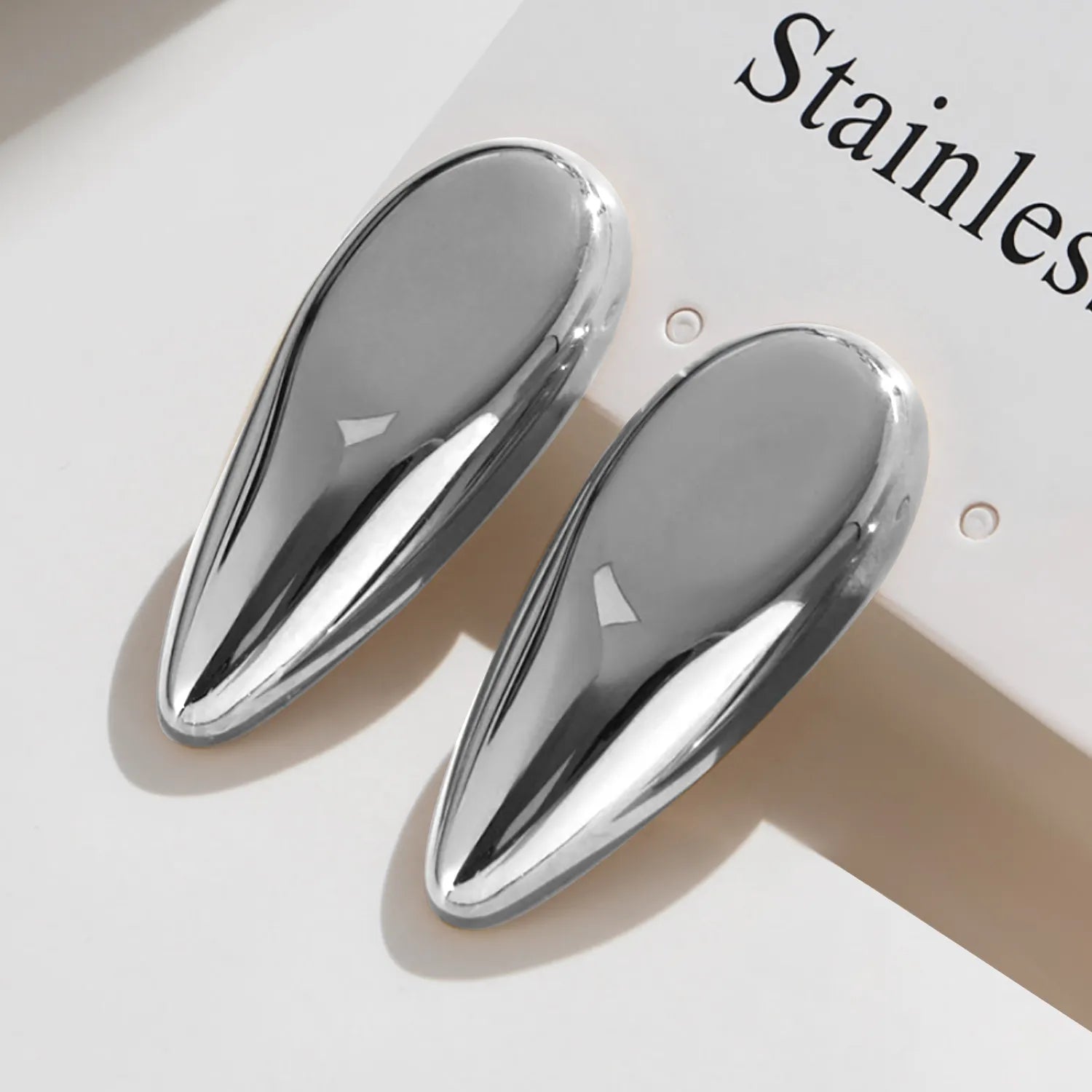 15*35mm Drop Stud Earrings Steel Gray & Gold - Asonjewelry