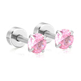 (Same as LPE11291S) Mixed-Color Stud Earrings, Steel Gray - Asonjewelry