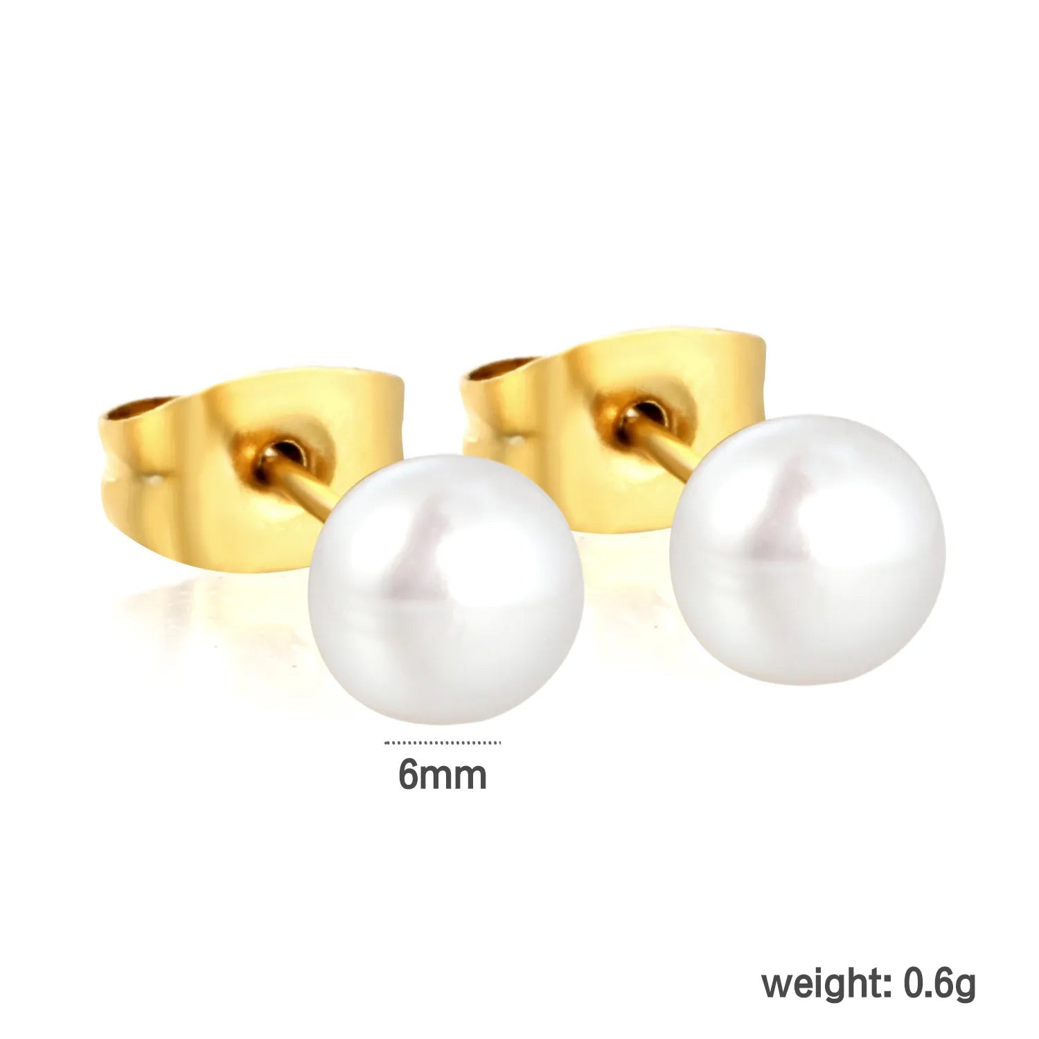 3mm/4mm/5mm/6mm/7mm/8mm/9mm bread pearl (freshwater pearl) butterfly stud earrings, gold asonjewelry