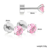 (Same as LPE11291S) Mixed-Color Stud Earrings, Steel Gray - Asonjewelry