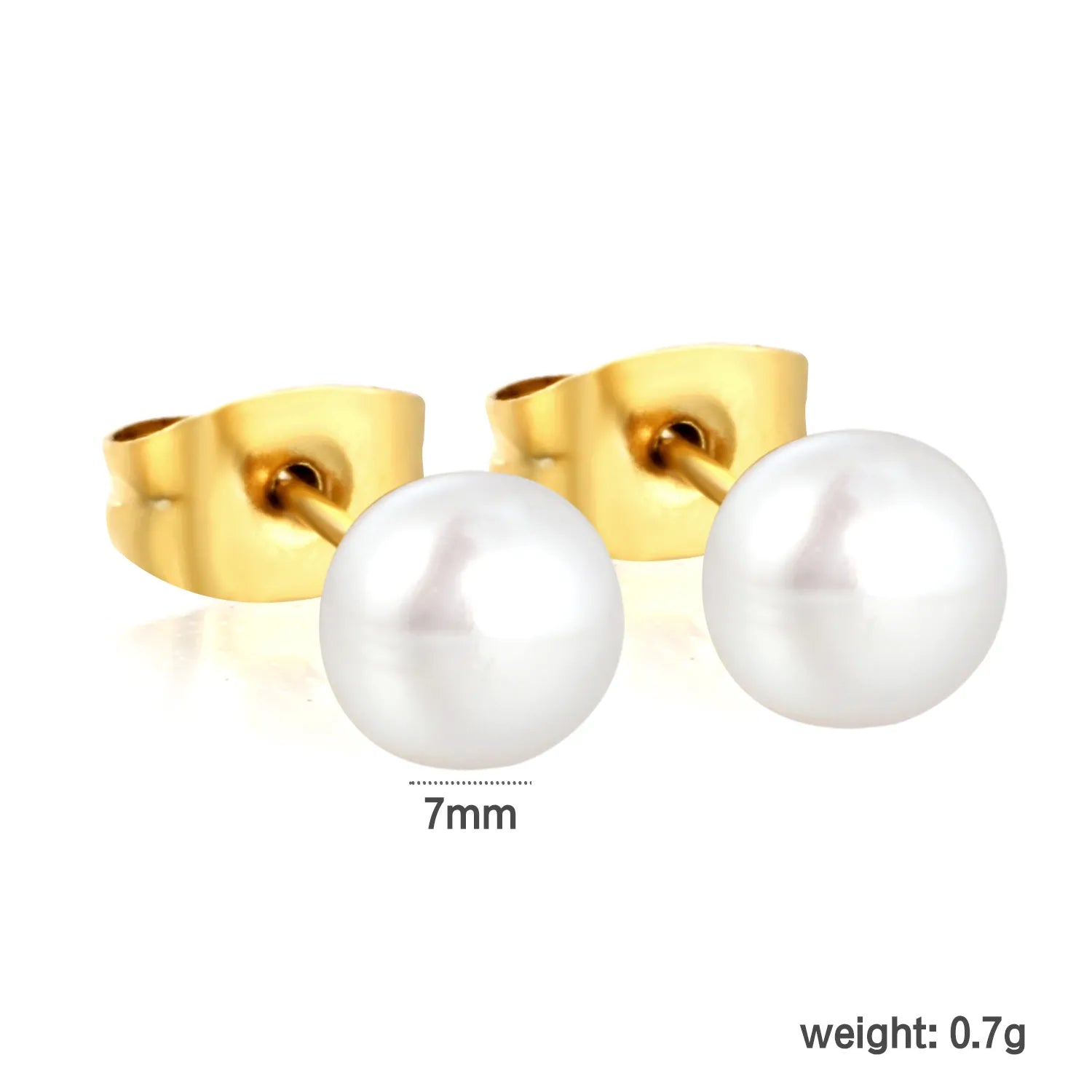 3mm/4mm/5mm/6mm/7mm/8mm/9mm bread pearl (freshwater pearl) butterfly stud earrings, gold asonjewelry
