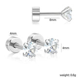 (Same as LPE11291S) Mixed-Color Stud Earrings, Steel Gray - Asonjewelry