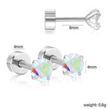 (Same as LPE11291S) Mixed-Color Stud Earrings, Steel Gray - Asonjewelry