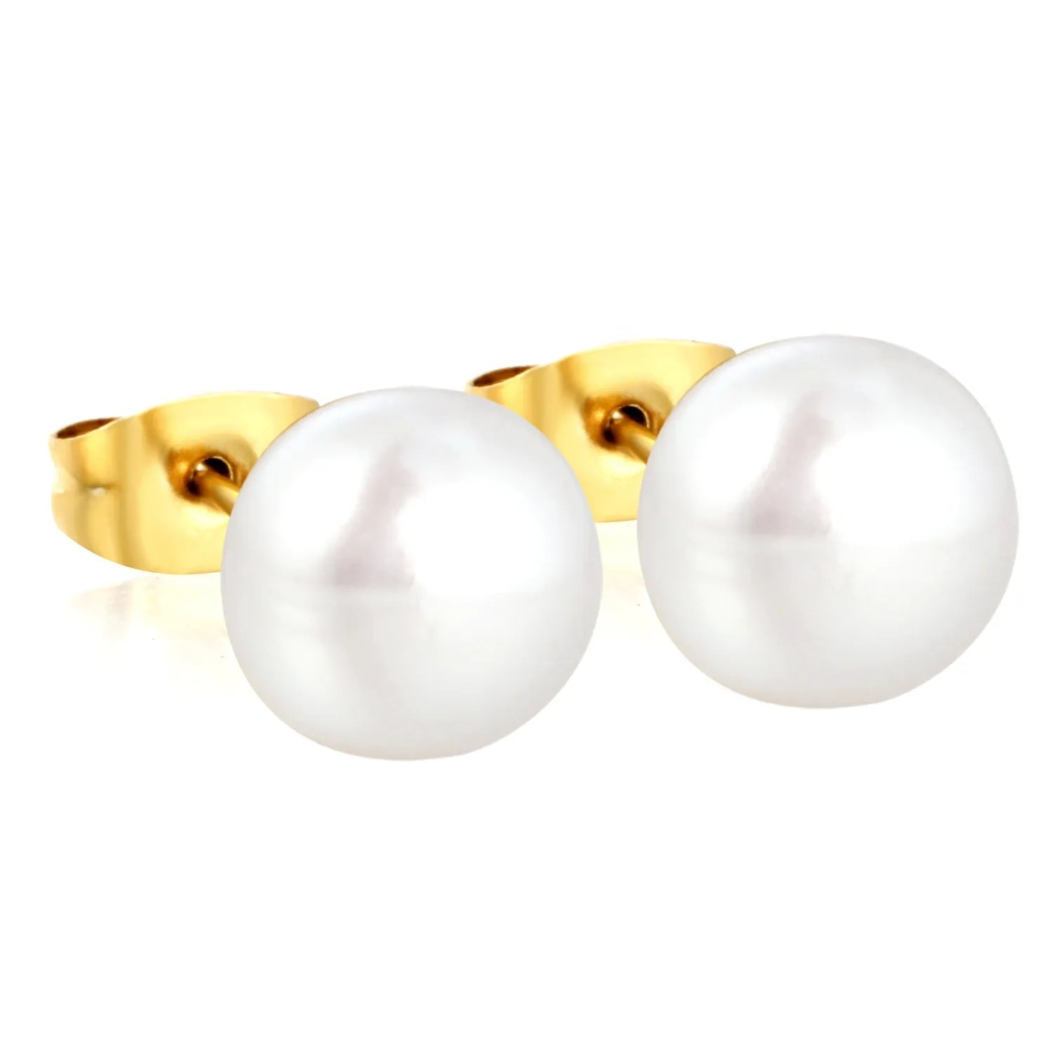 3mm/4mm/5mm/6mm/7mm/8mm/9mm bread pearl (freshwater pearl) butterfly stud earrings, gold asonjewelry