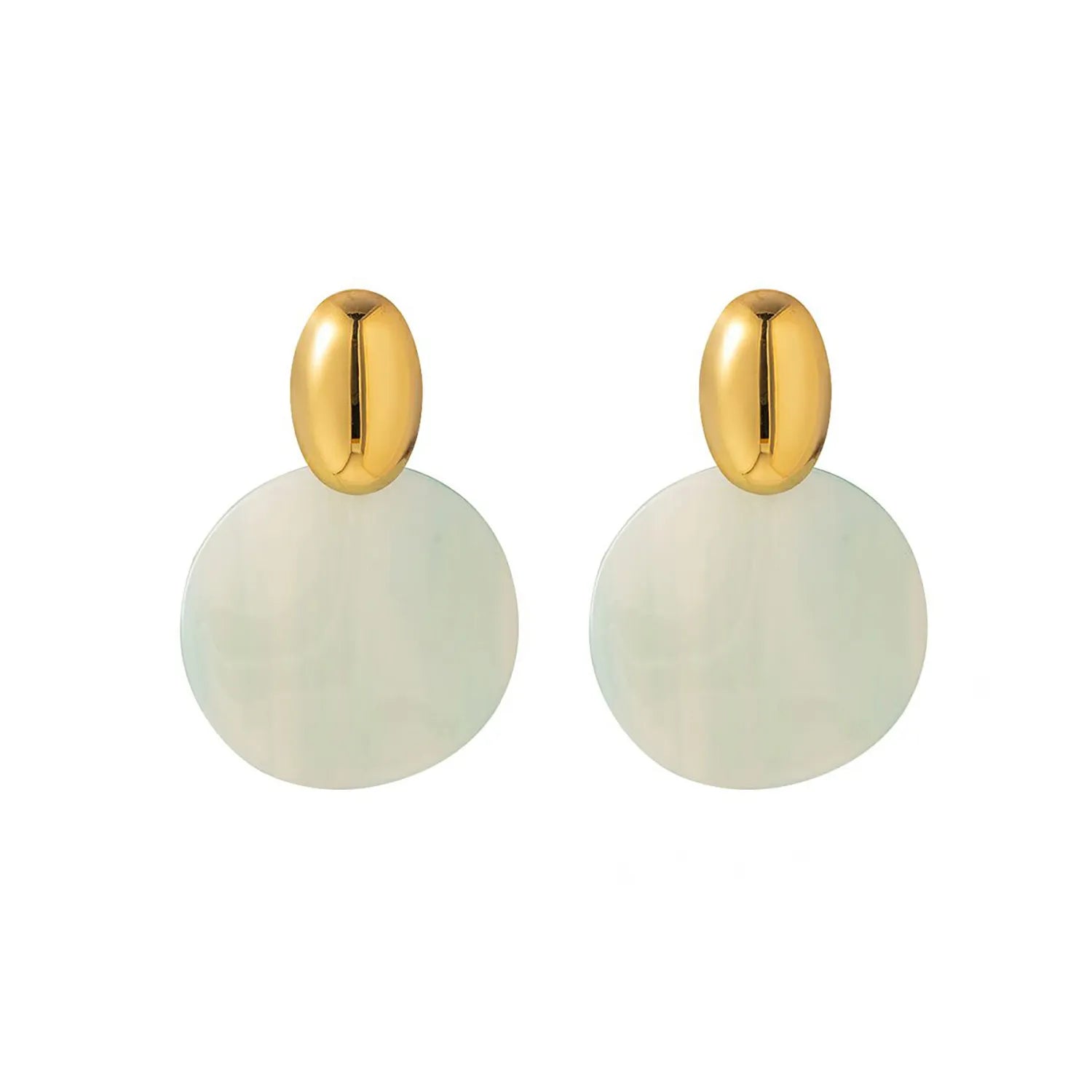 Pink, purple, green, amber, gray, light brown irregular earrings Gold 13*20mm oval + 34mm irregular round resin pieces - Asonjewelry