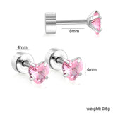 (Same as LPE11291S) Mixed-Color Stud Earrings, Steel Gray - Asonjewelry