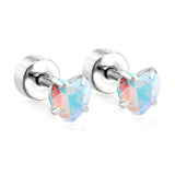 (Same as LPE11291S) Mixed-Color Stud Earrings, Steel Gray - Asonjewelry