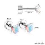 (Same as LPE11291S) Mixed-Color Stud Earrings, Steel Gray - Asonjewelry