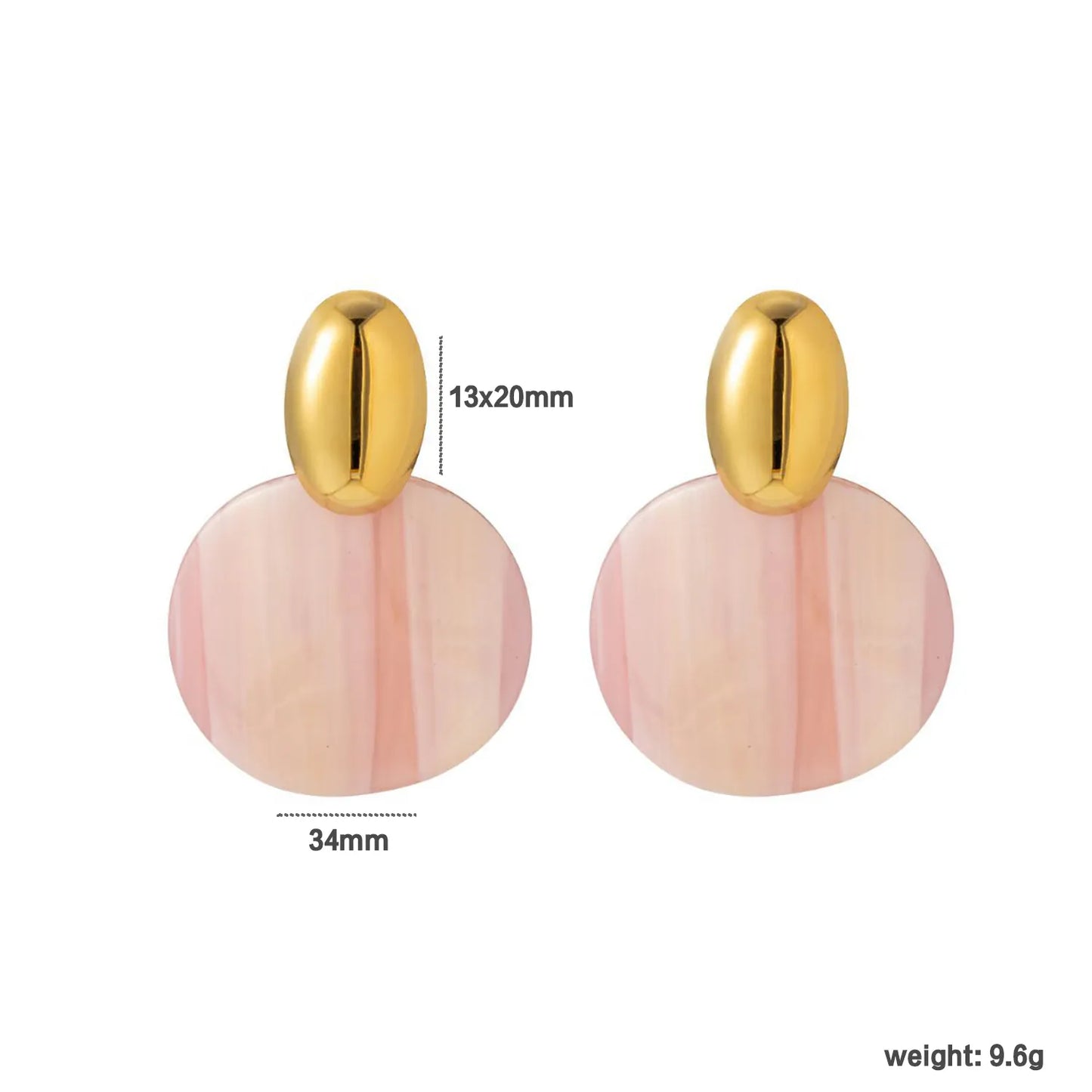 Pink, purple, green, amber, gray, light brown irregular earrings Gold 13*20mm oval + 34mm irregular round resin pieces - Asonjewelry