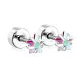 (Same as LPE11291S) Mixed-Color Stud Earrings, Steel Gray - Asonjewelry