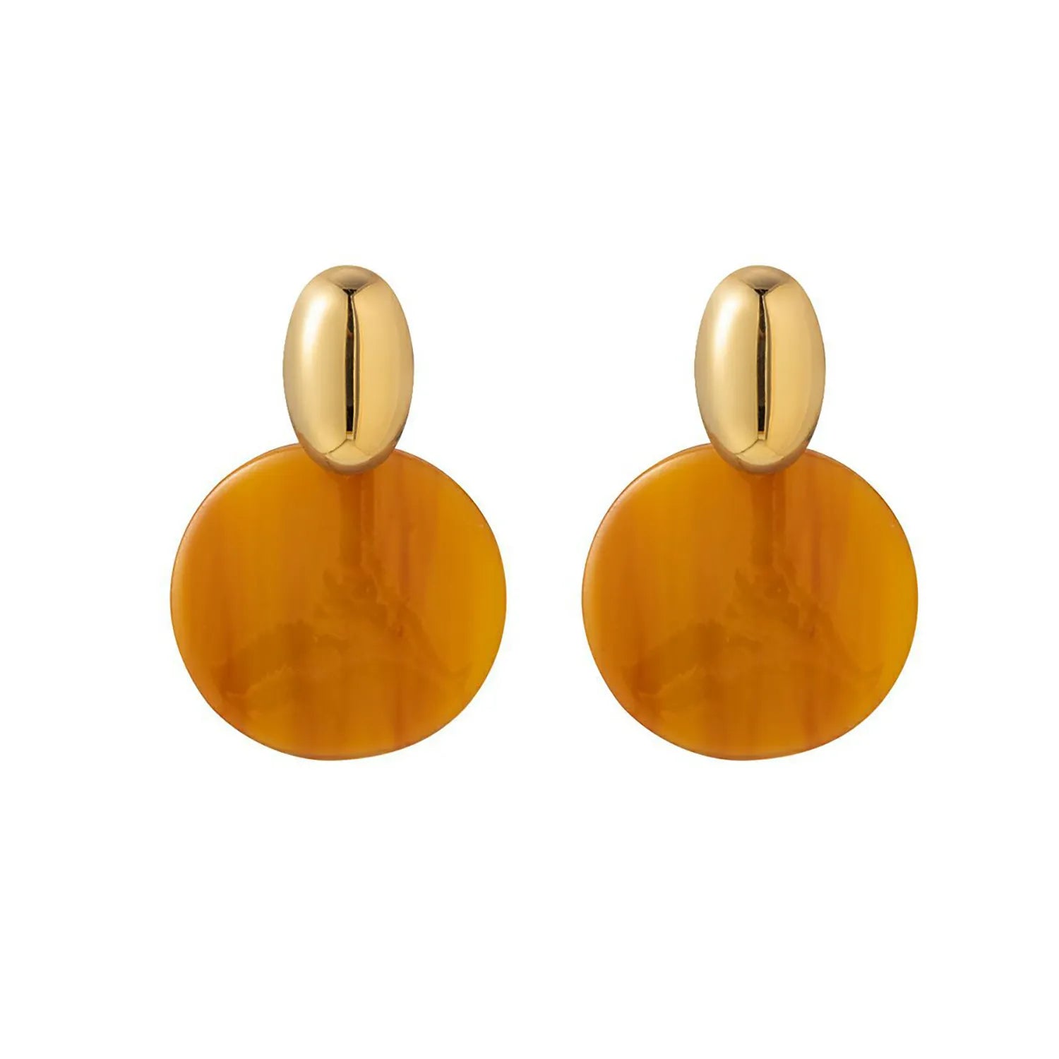 Pink, purple, green, amber, gray, light brown irregular earrings Gold 13*20mm oval + 34mm irregular round resin pieces - Asonjewelry