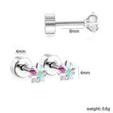 (Same as LPE11291S) Mixed-Color Stud Earrings, Steel Gray - Asonjewelry