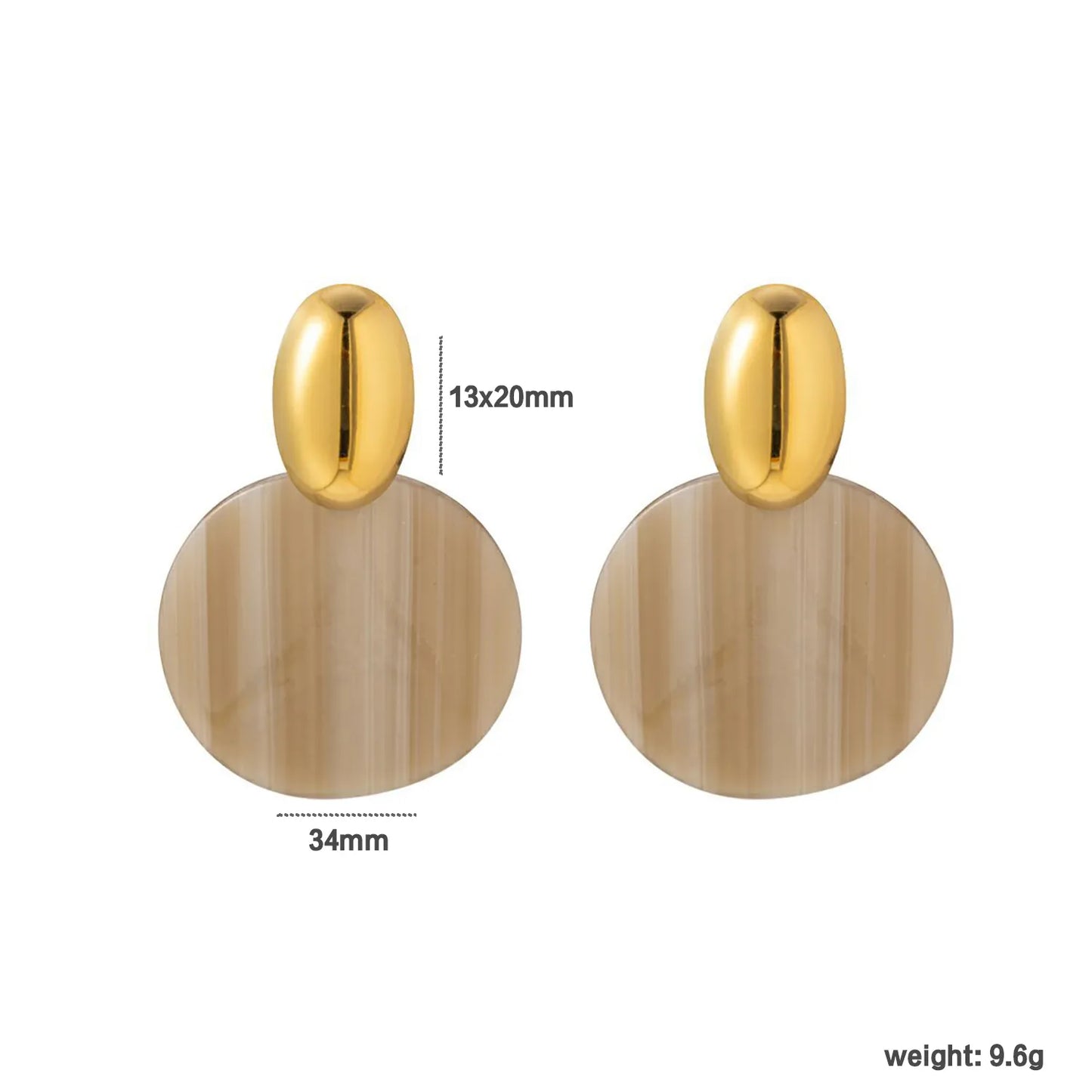 Pink, purple, green, amber, gray, light brown irregular earrings Gold 13*20mm oval + 34mm irregular round resin pieces - Asonjewelry