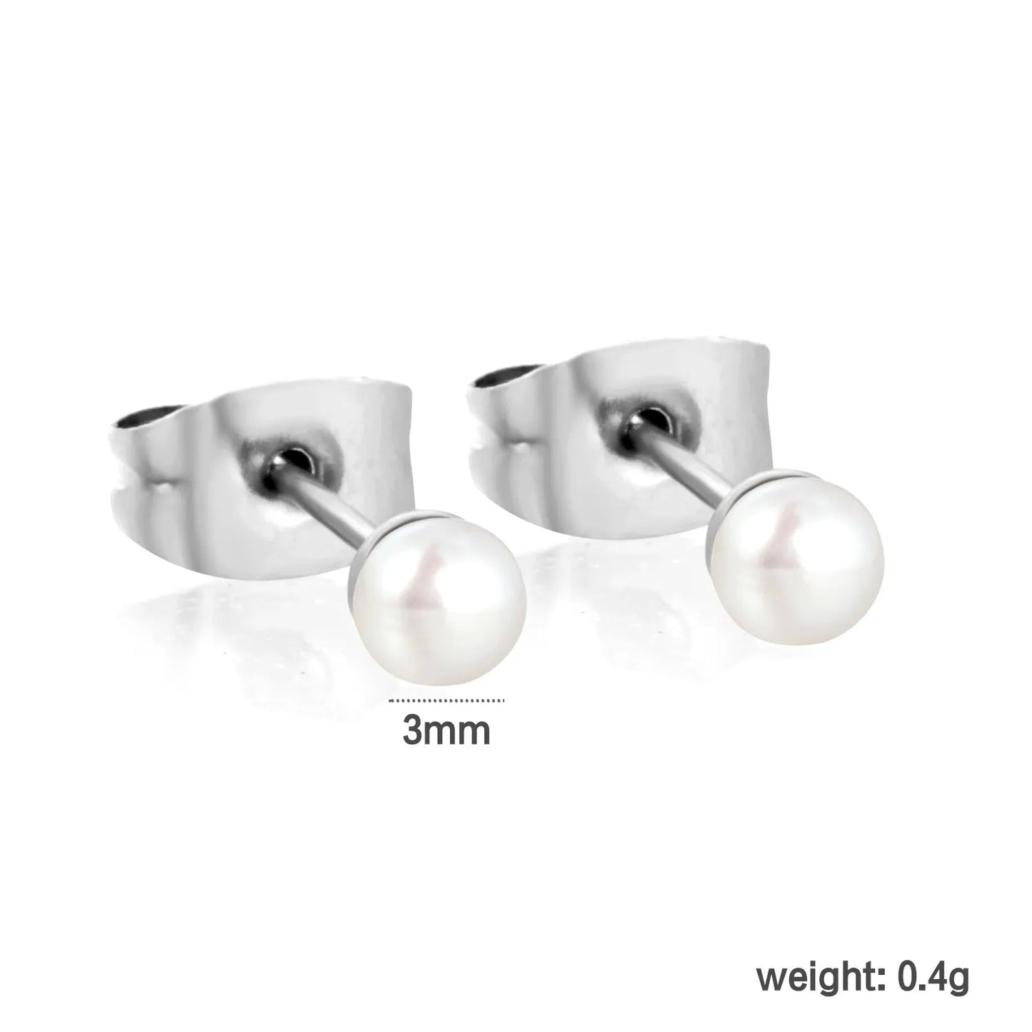 3mm/4mm/6mm/7mm/8mm/9mm/10mm bread pearl (freshwater pearl) butterfly earrings, steel color asonjewelry